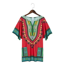 Dress Traditional African Clothing for Women Shirt Dress Casual Deep V-Neck Print Party Dresses vestidos feminino IMY66