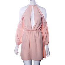 Dress Women Sexy Off Shoulder Long Sleeve Tunic Chiffon Party Dress Ladies Casual Dress Vestido Femininos IMY66