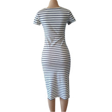 Dress Women Casual Short Sleeve Striped Long Party Sheath Dress Women Clothing Dress Vestidos femininos Plus Size IMY66