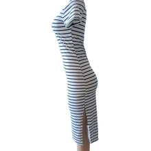 Dress Women Casual Short Sleeve Striped Long Party Sheath Dress Women Clothing Dress Vestidos femininos Plus Size IMY66