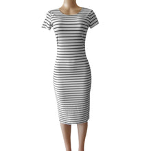 Dress Women Casual Short Sleeve Striped Long Party Sheath Dress Women Clothing Dress Vestidos femininos Plus Size IMY66