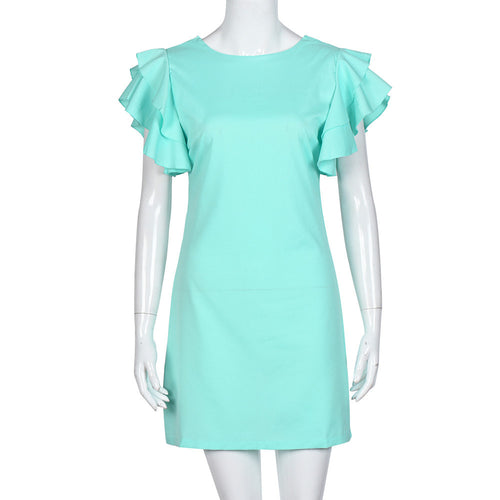 Dress Women's Casual Dress Lady Sexy Backless Butterfly Sleeve Backless Party Mini Dresses vestidos feminino IMY66