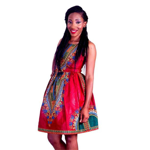 Dresses For Women Casual Sleeveless African Print Bubble Casual Print Dress vestidos femininos IMY66