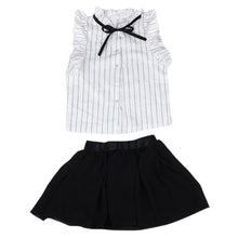 Kids Baby Girls Princess Stripe Shirt Chiffon Culottes Skirt Two Pieces Set Clothes Skirt Suit Girls Clothing Set IMY66