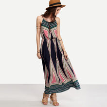 Long Dresses For Women Boho Spaghetti Strap Backless Print Bodycon Beach Party Maxi Dress vestidos femininos IMY66
