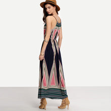 Long Dresses For Women Boho Spaghetti Strap Backless Print Bodycon Beach Party Maxi Dress vestidos femininos IMY66