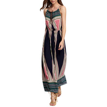 Long Dresses For Women Boho Spaghetti Strap Backless Print Bodycon Beach Party Maxi Dress vestidos femininos IMY66