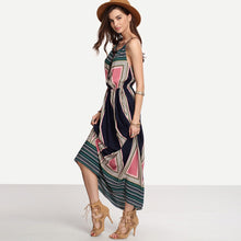 Long Dresses For Women Boho Spaghetti Strap Backless Print Bodycon Beach Party Maxi Dress vestidos femininos IMY66