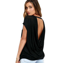 Sexy Backless T-Shirts For Women Casual Loose Batwing Sleeve Tops T-Shirt Camisetas Mujer Blusas Femininas IMY66