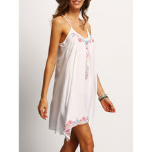 Sexy Dress Women Boho Spaghetti Strap Sleeveless Dresses Print White Dress female Vestidos femininos IMY66