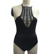 Sexy Hollow Sleeveless Black Bodysuit Women Halter Tops Beach Backless Blouse Feminina Cotton Jumpsuit Rompers IMY66