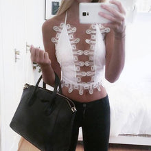 Sexy Sequin Crops Tops For Women Backless Party Tops Club Floral Lace Tops Bustier Beach Crop Tops Strappy Bra IMY66