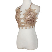 Sexy Sequin Crops Tops For Women Backless Party Tops Club Floral Lace Tops Bustier Beach Crop Tops Strappy Bra IMY66