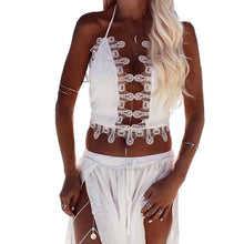 Sexy Sequin Crops Tops For Women Backless Party Tops Club Floral Lace Tops Bustier Beach Crop Tops Strappy Bra IMY66