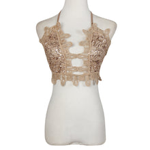 Sexy Sequin Crops Tops For Women Backless Party Tops Club Floral Lace Tops Bustier Beach Crop Tops Strappy Bra IMY66