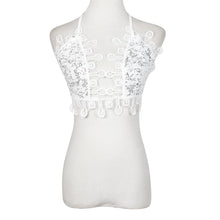 Sexy Sequin Crops Tops For Women Backless Party Tops Club Floral Lace Tops Bustier Beach Crop Tops Strappy Bra IMY66