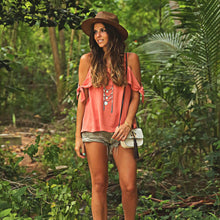 Sexy Women Blouse Off Shoulder Tops Ladies Short Sleeve Loose Blusas Shirt Plus Size Blusas Feminino IMY66