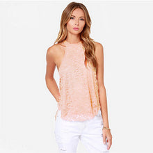 Sexy Women Lace Tops Casual Sleeveless Shirt Lace Hollow Loose Vest Top Blouse blusas feminina White IMY66