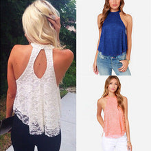 Sexy Women Lace Tops Casual Sleeveless Shirt Lace Hollow Loose Vest Top Blouse blusas feminina White IMY66