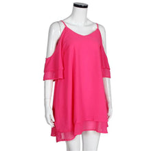 Sexy Women Off Shoulder Dress Chiffon Short Sleeve Loose Party Beach Mini Dress vestidos femininos IMY66