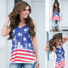 Sexy Women Sleeveless Tops American USA Flag Print Stripes Tank Top for Woman Blouse VesT-Shirt Women Clothing IMY66