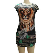 Sexy Women Vest Dress Boho 3D Lion Print Sleeveless Party Beach Mini Dress Sundresses Vestidos femininos IMY66