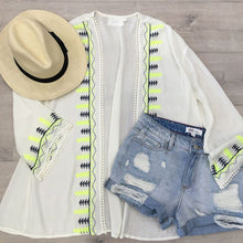 Style Women Casual Blouse Vintage Boho Embroidery Kimono Cardigan Chiffon Blouse Loose Outwear Cover Up Tops IMY66