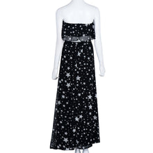 Style Beach Dress White Star Print Two Piece Set Women Maxi Dresses Tube Top Split Long Dress vestidos femininos IMY66