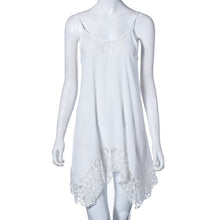 Style Boho Women Sexy Sleeveless Loose Lace Party Short Beach Mini Dress vestidos femininos White Color IMY66