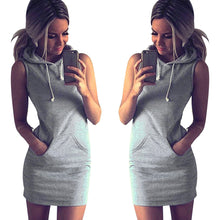 Style Boho Womens Dress Casual Sleeveless s Sweatshirt Hoodies Dress Women Clothing vestidos IMY66