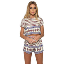 Style Elegant 2 Pieces Set Party Dress Printed Short Sleeve Crop Tops+Dress vestidos femininos IMY66