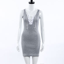 Style Sexy Lace Up Dress Women Casual Sleeveless Bandage Party Dress Evening Casual Mini Dress vestidos feminino IMY66