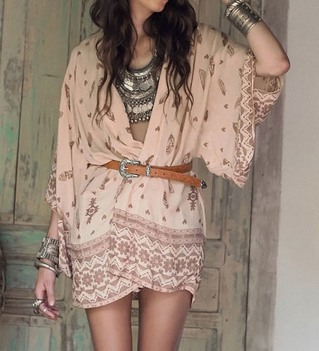 Style Women Chiffon Blouse Vintage Boho Floral Printed Loose Shawl Casual Oversized Kimono Cardigan Tops Cover up IMY66
