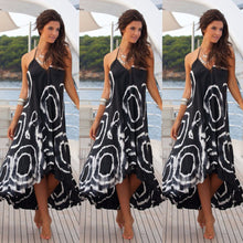 Style Women Long Dress Sexy Strap Backless Print Halter Sleeveless Party Beach Maxi Dress vestidos femininos IMY66