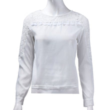Style Women Long Sleeve Chiffon Blouse Lace White Women Blouses Tops Loose Casual Tops Shirt blusa IMY66