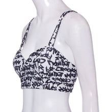 Style Women Sexy Backless Halter Letter Printed Tops Padded Strapless Crop Top Bra Cami Bralette Tank Tops Shirt IMY66