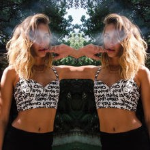 Style Women Sexy Backless Halter Letter Printed Tops Padded Strapless Crop Top Bra Cami Bralette Tank Tops Shirt IMY66