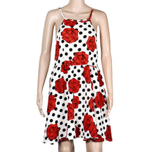 Style Women Sexy Dress Halterneck Sleeveless High Waist Backless Polka Dot Rose Floral Mini Dress IMY66