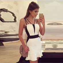 Style Women Sexy Harness Dress Elegant Slim Package Hip Bandage Bodycon Dress Party Mini Dress vestidos femininos IMY66
