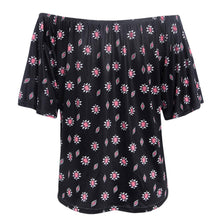 Style Women Sexy Off Shoulder Tops Ladies Short Sleeve Floral Printing Blouse Shirt Blusas Feminino IMY66