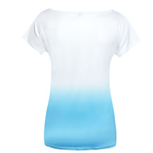 Style Women's T-shirt Casual Gradient Color O-neck Short Sleeve Shirt Loose Tee Shirt Female blusa Tops Camiseta IMY66