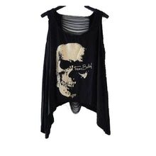 Tank Tops Women Skull Punk Singlet Sexy Backless Tops Vintage Tank Pop Sexy Top long Tee T-Shirt Tank Tops IMY66