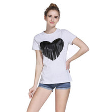 Top Casual Tassel Heart T-Shirt Women Stylish Tee Shirt Femme Tops American Apparel Short Sleeve Tee IMY66