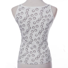 White Alien Print Halter Top Women Tank Sexy Halter Crochet Bustier Crop Top Cotton Short Bralette Top IMY66