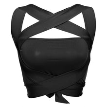 Women Bandage Crop Tops Sexy Straps Sleeveless Halterneck Tank Crop Tops Vest T-Shirt Vest femme regata feminina IMY66