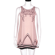 Women Beach Dress Round Round Printed Beach Mini Dress Sexy Sleeveless Evening Party Mini Dress vestidos de festa IMY66