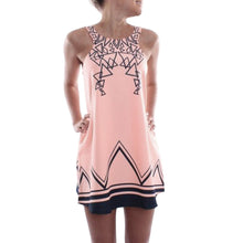 Women Beach Dress Round Round Printed Beach Mini Dress Sexy Sleeveless Evening Party Mini Dress vestidos de festa IMY66