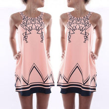 Women Beach Dress Round Round Printed Beach Mini Dress Sexy Sleeveless Evening Party Mini Dress vestidos de festa IMY66