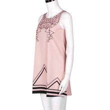 Women Beach Dress Round Round Printed Beach Mini Dress Sexy Sleeveless Evening Party Mini Dress vestidos de festa IMY66