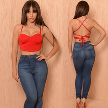 Women Bra Padded Bra Blusas Sexy Strap Frenum Crop Top Blouse Beach Caged Back Cut Out Tank Vest blusas Femininas IMY66